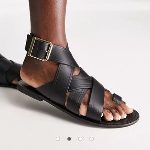 [ASOS] Leather Criss Cross Sandal